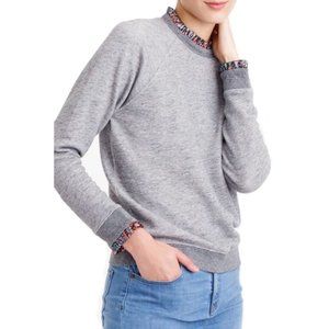 JCREW Metallic Ruffle-Neck Sweater